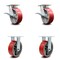 Service Caster 6 Inch Kingpinless Red Poly on Steel Wheel Caster Brakes 2 Rigid SCC, 2PK SCC-KP30S620-PUR-RS-SLB-2-R-2 - alternate 1